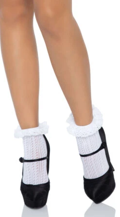 LEG AVENUE Riley Crochet Ankle Socks 11 LEG AVENUE Riley Crochet Ankle Socks -Playboy Store LA 3061 01 002 2021MAR27969
