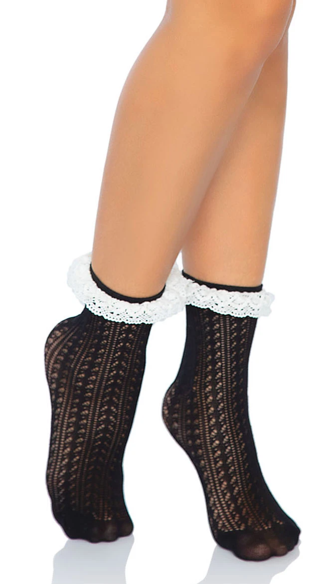 LEG AVENUE Riley Crochet Ankle Socks 3 LEG AVENUE Riley Crochet Ankle Socks