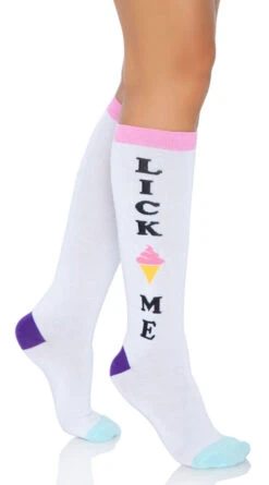 LEG AVENUE Lick Me Color Block Knee Socks