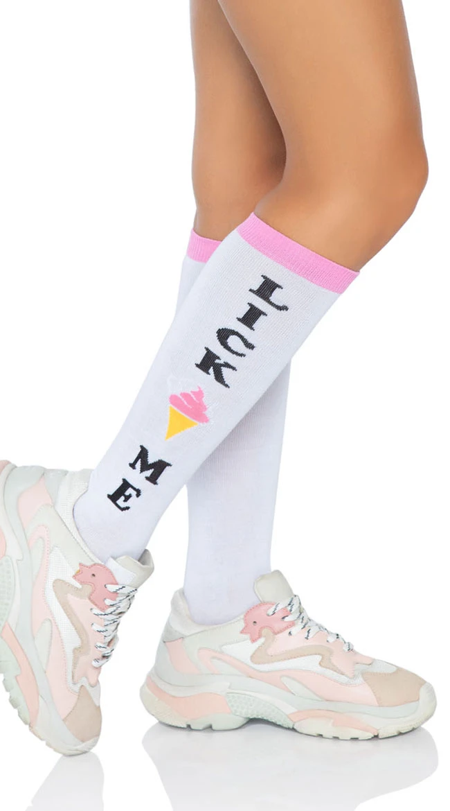 LEG AVENUE Lick Me Color Block Knee Socks 4 LEG AVENUE Lick Me Color Block Knee Socks - Image 2