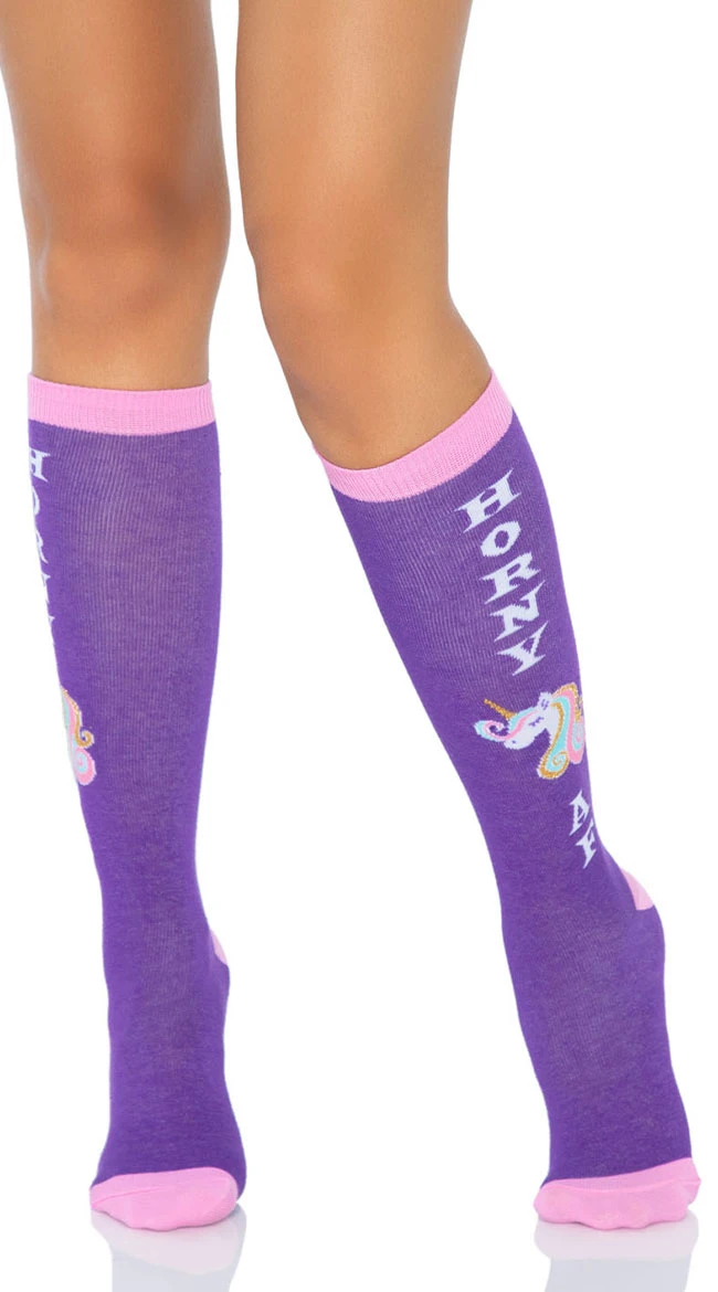LEG AVENUE Horny AF Color Block Knee Socks 4 LEG AVENUE Horny AF Color Block Knee Socks - Image 2