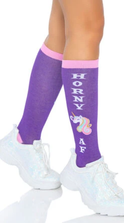 LEG AVENUE Horny AF Color Block Knee Socks 7 LEG AVENUE Horny AF Color Block Knee Socks -Playboy Store LA 5621 11 101 2021MAR27969
