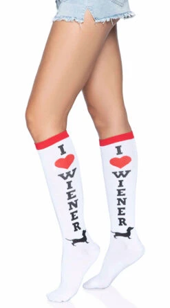 LEG AVENUE Wiener Dog Knee High Socks -Playboy Store LA 5623 04 101 2022APR47820