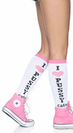 LEG AVENUE Pussycat Knee High Socks -Playboy Store LA 5624 06 050 2022APR47820