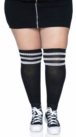 LEG AVENUE Plus Size Over The Knee Athletic Socks