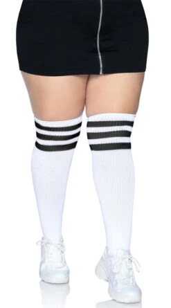 LEG AVENUE Plus Size Over The Knee Athletic Socks 15 LEG AVENUE Plus Size Over The Knee Athletic Socks -Playboy Store LA 5627X 01 008 2022APR47820