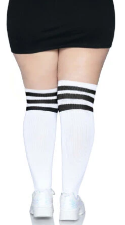 LEG AVENUE Plus Size Over The Knee Athletic Socks 19 LEG AVENUE Plus Size Over The Knee Athletic Socks -Playboy Store LA 5627X 02 008 2022APR47820