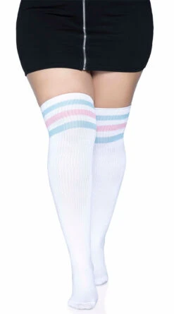 LEG AVENUE Plus Size Over The Knee Athletic Socks 18 LEG AVENUE Plus Size Over The Knee Athletic Socks -Playboy Store LA 5627X 08 296 2022APR47820