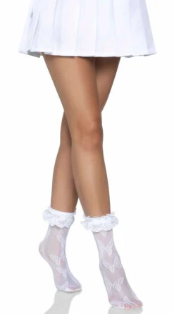 LEG AVENUE Lace Ruffle Butterfly Anklets 9 LEG AVENUE Lace Ruffle Butterfly Anklets -Playboy Store LA 5628 08 002 2022APR47820