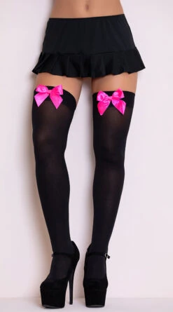 LEG AVENUE Opaque Thigh Highs With Satin Bow 27 LEG AVENUE Opaque Thigh Highs With Satin Bow -Playboy Store LA 6255 3 PS08072018