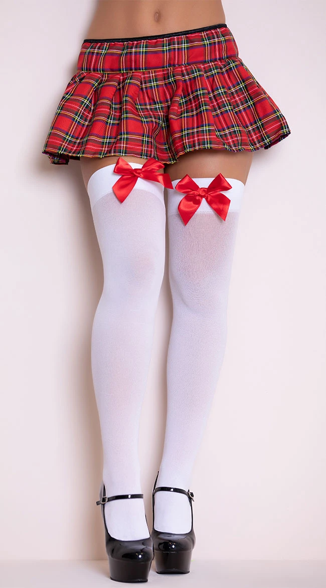 LEG AVENUE Opaque Thigh Highs With Satin Bow 15 LEG AVENUE Opaque Thigh Highs With Satin Bow - Image 13