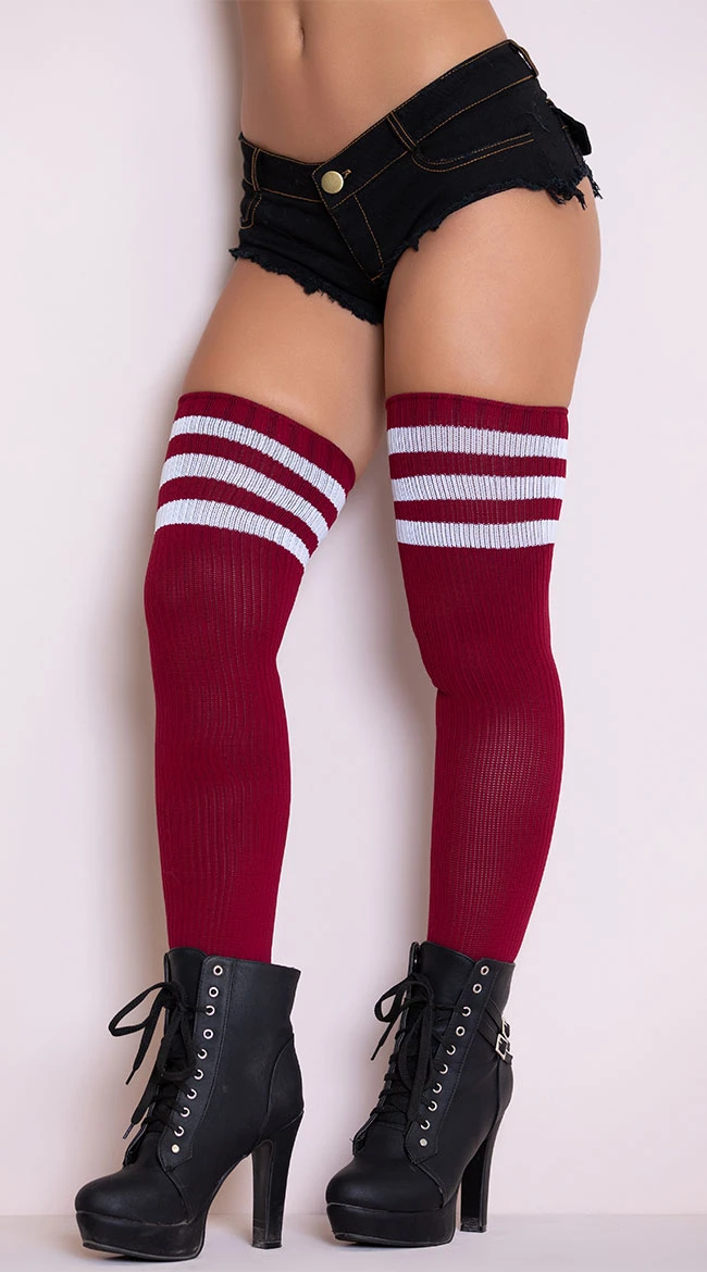 LEG AVENUE Athletic Ribbed Thigh Highs 6 LEG AVENUE Athletic Ribbed Thigh Highs - Image 4