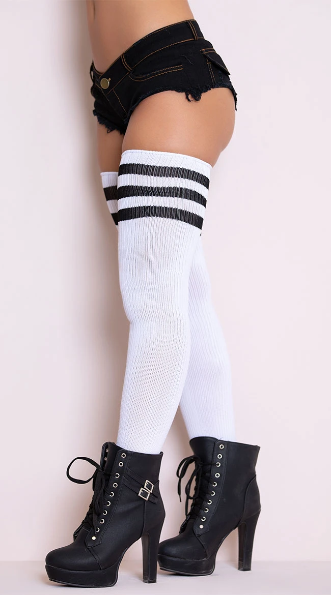 LEG AVENUE Athletic Ribbed Thigh Highs 5 LEG AVENUE Athletic Ribbed Thigh Highs - Image 3