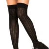 LEG AVENUE Rib Knit Thigh High Socks