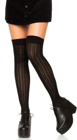 LEG AVENUE Rib Knit Thigh High Socks