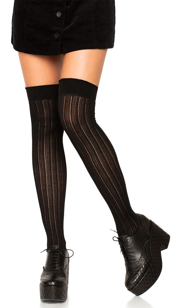 LEG AVENUE Rib Knit Thigh High Socks 3 LEG AVENUE Rib Knit Thigh High Socks