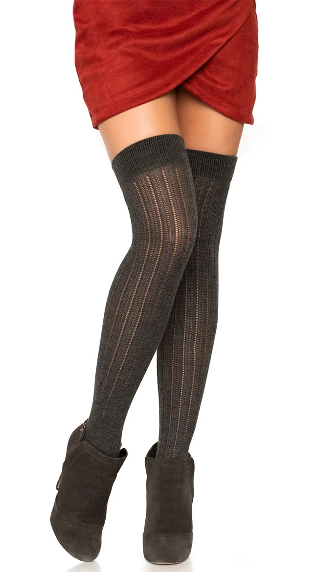 LEG AVENUE Rib Knit Thigh High Socks 6 LEG AVENUE Rib Knit Thigh High Socks - Image 4