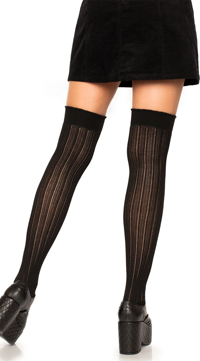 LEG AVENUE Rib Knit Thigh High Socks 7 LEG AVENUE Rib Knit Thigh High Socks - Image 5