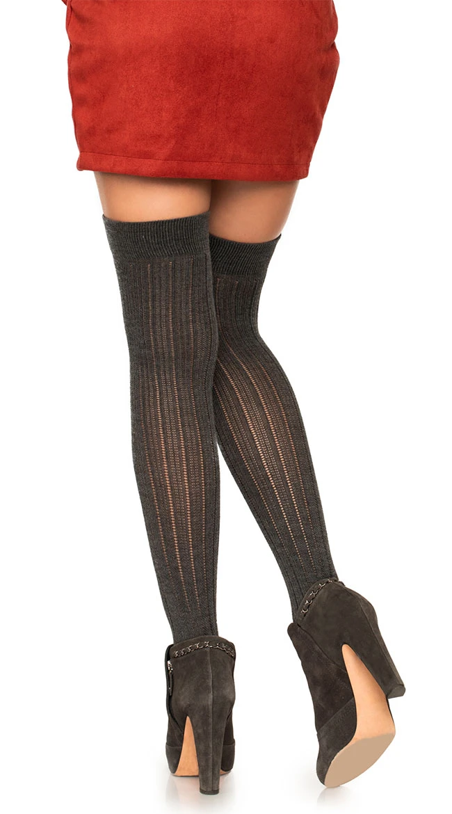 LEG AVENUE Rib Knit Thigh High Socks 5 LEG AVENUE Rib Knit Thigh High Socks - Image 3