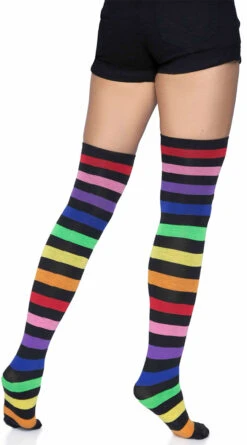 LEG AVENUE Rainbow Striped Thigh High Socks -Playboy Store LA 6927 06 101 2022APR47820
