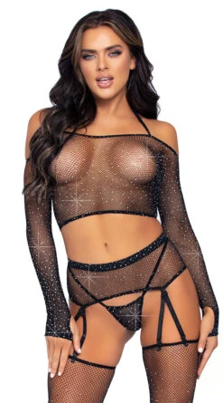 LEG AVENUE Don't Net It Crop Top Set