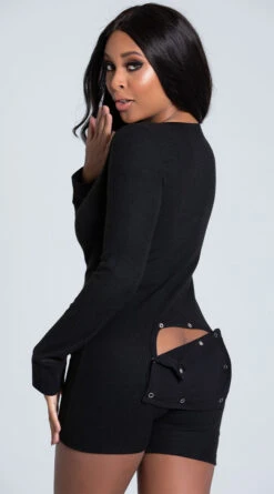 LEG AVENUE Love Me Long Johns Romper 29 LEG AVENUE Love Me Long Johns Romper -Playboy Store LA 86649 BLACK PS11062019 11