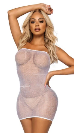LEG AVENUE Crystalized Fishnet Convertible Tube Dress