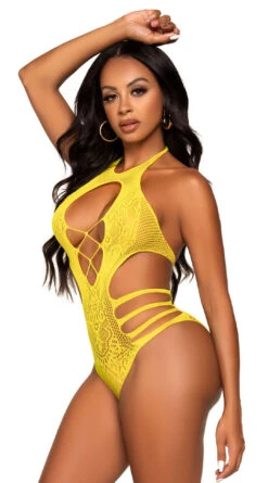 LEG AVENUE Seamless Cut-Out Lace Bodysuit -Playboy Store LA 89295 004 176 2022APR47820