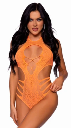 LEG AVENUE Seamless Cut-Out Lace Bodysuit -Playboy Store LA 89295 006 030 2022APR47820
