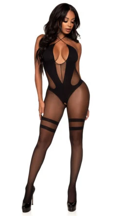 LEG AVENUE Twisted Crotchless Bodystocking