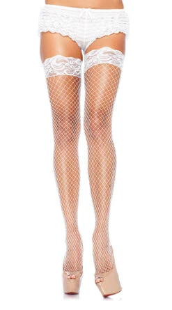 LEG AVENUE Industrial Net Lace Top Thigh Highs