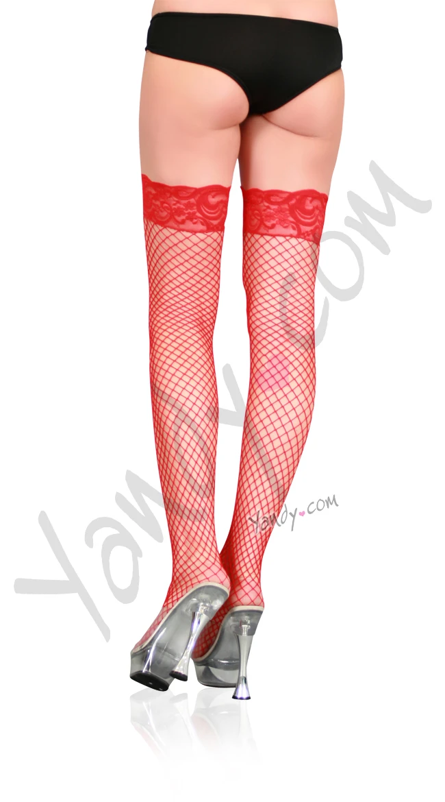 LEG AVENUE Industrial Net Lace Top Thigh Highs 4 LEG AVENUE Industrial Net Lace Top Thigh Highs - Image 2