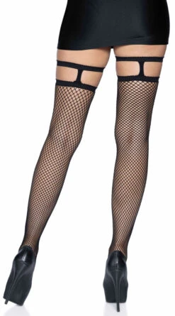 LEG AVENUE Garter Topped Fishnet Thigh High Stockings 10 LEG AVENUE Garter Topped Fishnet Thigh High Stockings -Playboy Store LA 9701 02 001 2022APR47820