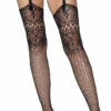 LEG AVENUE Netted Back Seam Thigh High Stockings -Playboy Store LA 9901 01 001 2022APR47820