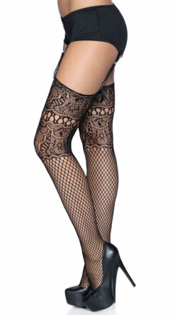 LEG AVENUE Netted Back Seam Thigh High Stockings 7 LEG AVENUE Netted Back Seam Thigh High Stockings -Playboy Store LA 9901 04 001 2022APR47820
