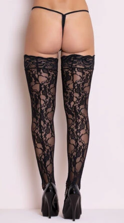 LEG AVENUE Stay-Up Floral Lace Thigh Highs 7 LEG AVENUE Stay-Up Floral Lace Thigh Highs -Playboy Store LA 9985 3 PS08072018