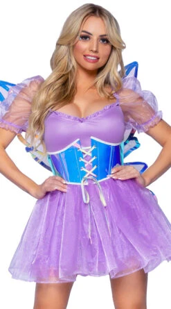 LEG AVENUE Iridescent Waist Cincher And Fairy Wings