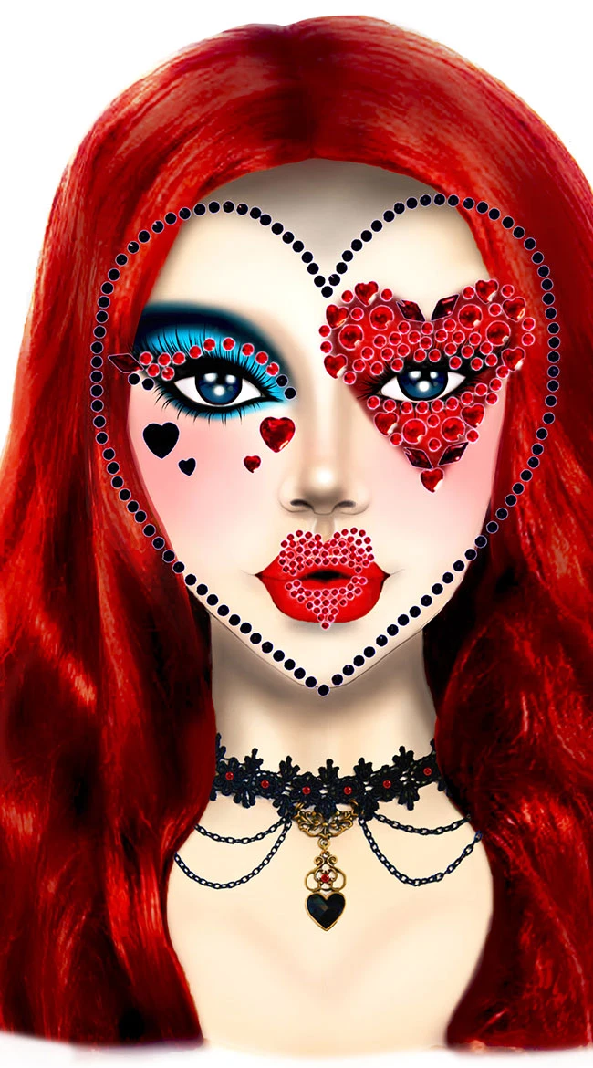 LEG AVENUE Red Queen Adhesive Face Jewels 3 LEG AVENUE Red Queen Adhesive Face Jewels