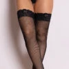 MUSIC LEGS Lace Top Fishnet Thigh Highs With Backseam