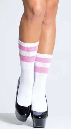 MUSIC LEGS Striped Ankle Socks -Playboy Store ML 526 PINK PS08022019 2