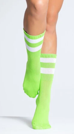 MUSIC LEGS Striped Ankle Socks -Playboy Store ML 526 SOLID LIME GREEN PS08022019 2
