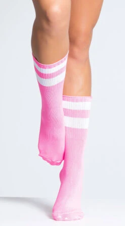 MUSIC LEGS Striped Ankle Socks -Playboy Store ML 526 SOLID NEON PINK PS08022019 2