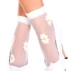 MUSIC LEGS Sheer Flower Ankle Socks 2 MUSIC LEGS Sheer Flower Ankle Socks -Playboy Store ML 544 WhiteYellow