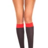 MUSIC LEGS Two Tone Knee Highs -Playboy Store ML 5748 K747TWO TONE blackred OK H2013