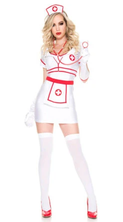 MUSIC LEGS Short Shift Nurse Costume -Playboy Store ML 71033 front2 2020HALLOWEEN