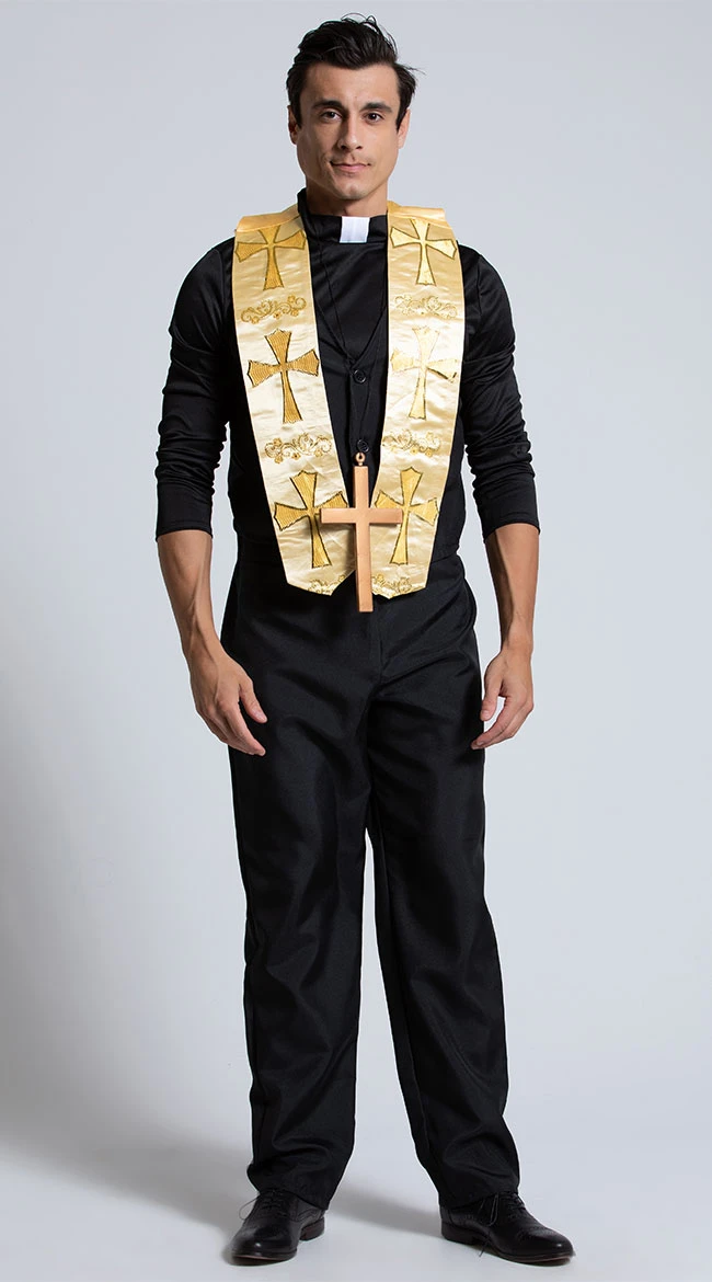 MUSIC LEGS Men's Priest Costume 4 MUSIC LEGS Men's Priest Costume - Image 2