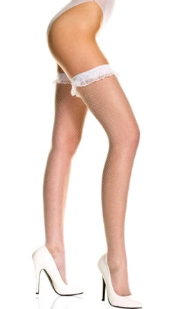 MUSIC LEGS Lace Ruffle Top Fishnet Thigh Highs -Playboy Store ML 9006 4 H2013