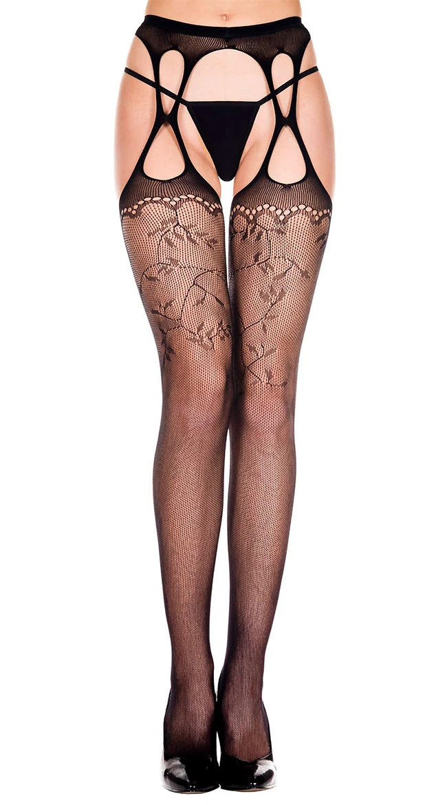 MUSIC LEGS Garden Ivy Suspender Pantyhose 3 MUSIC LEGS Garden Ivy Suspender Pantyhose