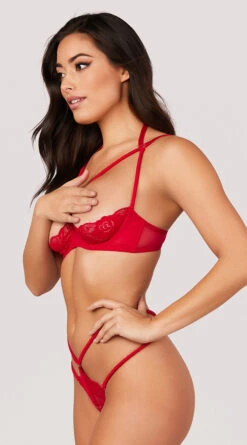 Elaina Open Cup Bra Set 13 Elaina Open Cup Bra Set -Playboy Store OL 40 10857 OPEN CUP BRA SET RED 0083