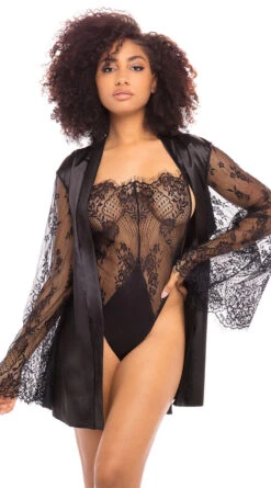 Embracing Lace Teddy & Robe Set 19 Embracing Lace Teddy & Robe Set -Playboy Store OL 40 11440 BK ALT2 BA 2020NOV25636